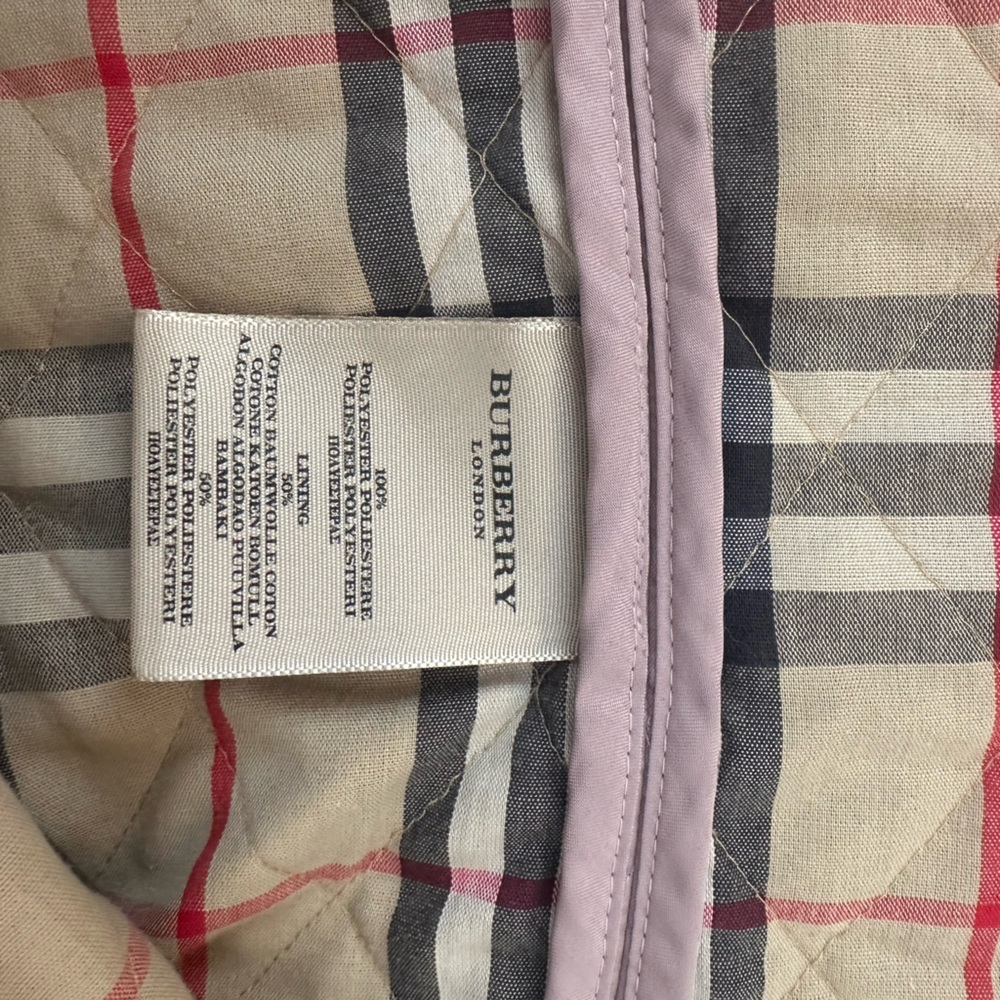 Burberry Beige Plaid Quilted Lined Jacket - Picture 4 of 12